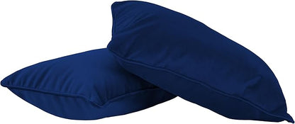FDP 12" x 20" Velvet Rectangle Lumbar Pillow Set with Piping Decorative Throw Pillow for Home Dcor in Living Room, Bedroom or Lounge (2-Pack) - Eclipse, 15159-348
