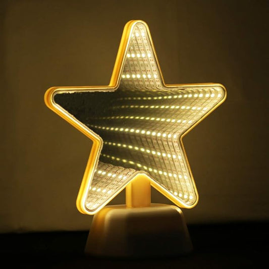 Infinite Mirrors Tunnel Light, LED Night Light 3D Mirrors Lights, LED Stars Night Light Tunnel Mirror Light Desktop Lamp Party Home Decor (Double Sided)