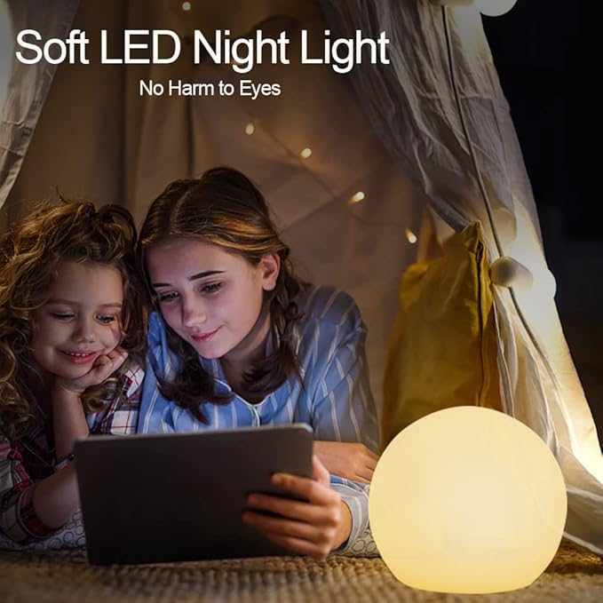 LED Orb Lamp,with Folding Handle Sphere Lights,8 Inch RGB Orb Seamless Matte Sphere Lamp, USB Charging RGB Ball Light,with Remote 16 Colors Light Orbs Balls.