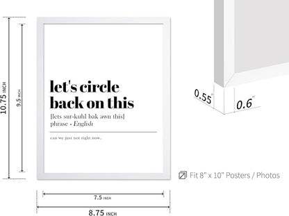 Poster Master Typography Poster - Retro Dictionary Print - Let's Circle Back on This Definition, Book Page, Funny - Gift for Colleague, Friend - Wall Decor for Home, Office, 8x10 White Framed