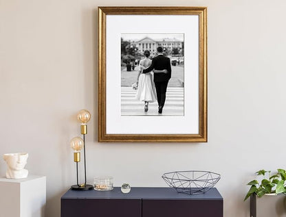 Yaetm 16x20 Picture Frame Matted to 11x14 Set of 2, 1.4” Wide Molding & Rustic Gold Poster Frames 16 x 20 for Wall Gallery, Home and Office, Wall Mount (2 pack, Gold)
