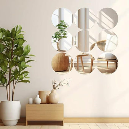 18 Pack Round Mirrors for Centerpieces, Circle Mirror Centerpieces for Tables, Tray Candle Plates Acrylic Mirrors for Table Wedding Birthday Christmas Miroor Home Wall Decor (12inch)