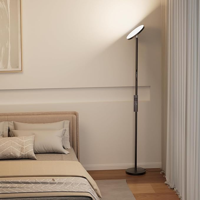 Super Bright LED Floor Lamp, Torchiere Floor Lamp with Remote & Touch Control, 4 Color Temps and 32W 3000LM, 69" Tall Standing Lamp with 350°Rotating Head, Dimmable Floor Lamps for Living Room Bedroom