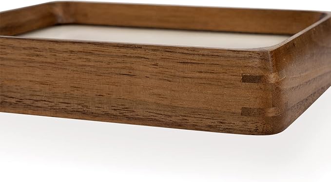 FLECHAZO 6x6 Picture Frame, Natural Walnut Wood 6x6 Frame with Mat for Pictures 4x4, Square Wall Gallery Photo Frame for Wall Mounting and Tabletop Display