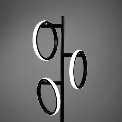 Ozarke Neo Modern Floor Lamp - Mid Century Minimalist Decor Stand Light for Living Room, Bedroom & Home Office, Dimmable Contemporary Tall Lighting with 3 LED Lights - Warm 27000K (Black)