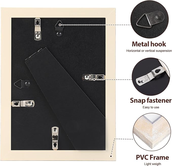 Fixwal 5x7 Picture Frame Set of 5, Vintage Photo Frame, Rustic Retro Picture Frame with Tempered Glass, Decorative Art on Walls and Tabletop Placement