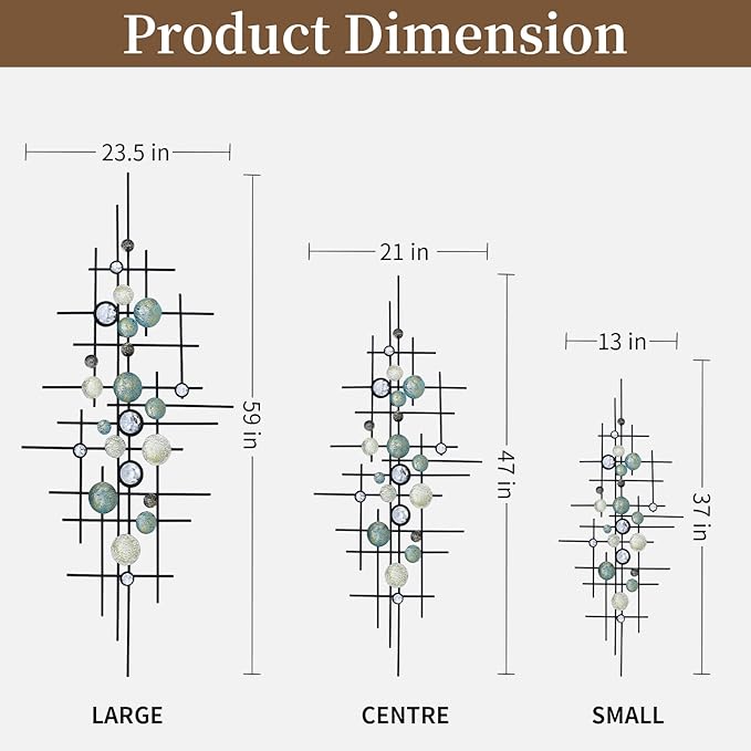 KEQAM Large Modern Metal Wall Art,Home Metal Wall Decor,Wall Sculptures Handmade Wall Hanging Wall Decoration for Living Room/Dinning Room/Bedroom/Entryway/Kitchen/Office