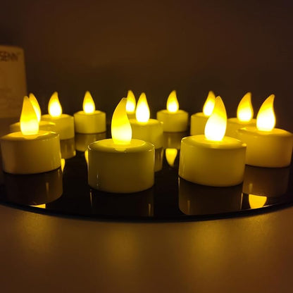 YASENN 12 Pack Rechargeable LED Tealight Candles, Flickering Flameless Tea Lights with Timer, Battery Operated Warm White Color Changing Candles for Holiday Wedding Home Decor