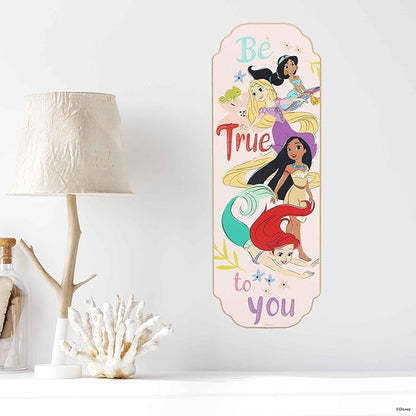 Open Road Brands Disney Princess Be True To You Wood Wall Art - Princess Wall Decor Featuring Jasmine, Rapunzel, Pocahontas, Ariel