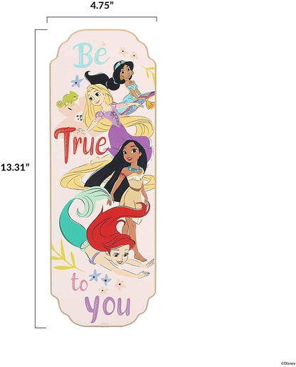 Open Road Brands Disney Princess Be True To You Wood Wall Art - Princess Wall Decor Featuring Jasmine, Rapunzel, Pocahontas, Ariel