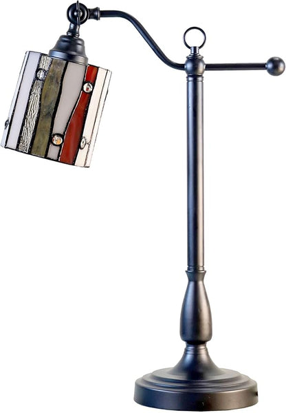 Dale Tiffany TA25031 Tiffany Desk Lamp with Handmade Stained Glass Shade, El Anza, Multicolor, 24-Inch Tall