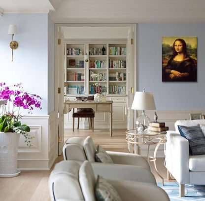 Mona Lisa by Leonardo DaVinci Canvas Wall Art Classic Painting Reproduction Vintage Artwork Print Framed Art for Wall Decor 16"x24"