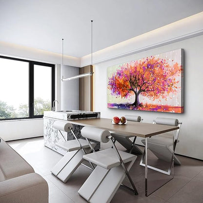 Wapluam Wall Art For Living Room Canvas Wall Decor For Office Bedroom Decorations Red Tree Wall Painting Abstract Watercolour Wall Pictures Artwork Canvas Prints Posters Modern Home Decor 40" x 20"