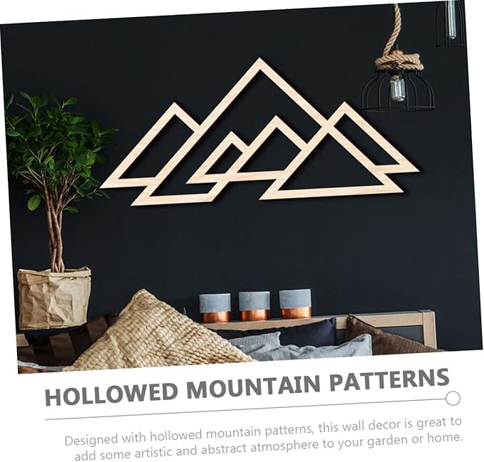Cabilock Wooden Mountain Wall Art Decor Creative Wooden Wall Panel for Home Office and Living Room Unique Housewarming Abstract Nature-inspired Decoration
