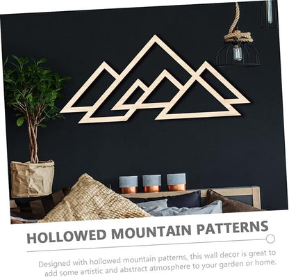 Cabilock Wooden Mountain Wall Art Decor Creative Wooden Wall Panel for Home Office and Living Room Unique Housewarming Abstract Nature-inspired Decoration