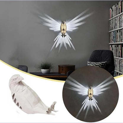ISFIBA 3D Animal LED Wall Lamp, Creative Resin Carving, Atmosphere Rendering for Study, Bedroom, Dining Room, Stairway, Hallway, Bar (white Bald Eagle)