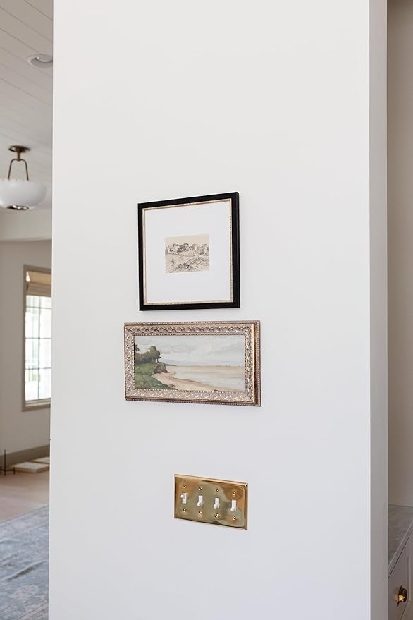 Petal Lane Beach Wall Art - 15x8 Framed Antique Decor - Make Your Own Gallery Wall Frame Set - Dark Academia Wall Decor - Canvas Wall Art with Vintage Frame (Beach)