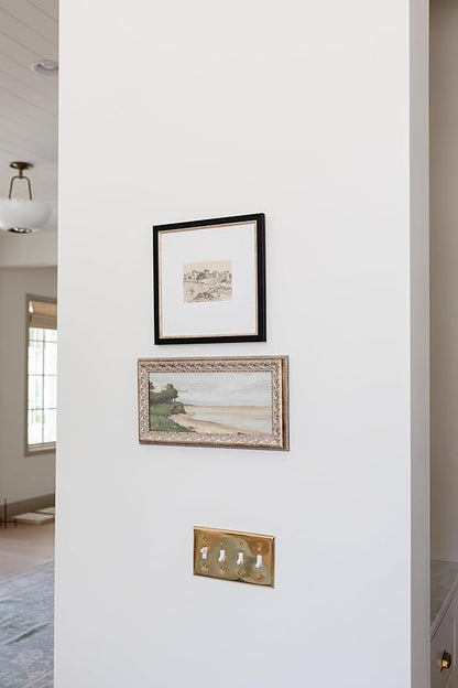 Petal Lane Beach Wall Art - 15x8 Framed Antique Decor - Make Your Own Gallery Wall Frame Set - Dark Academia Wall Decor - Canvas Wall Art with Vintage Frame (Beach)