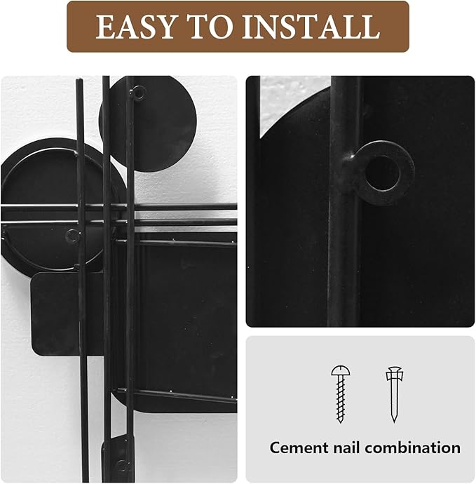 HEBOIX Large Metal Wall Decor Modern Metal Wall Art 3D Wall Sculptures Handmade Wall Hanging Wall Decoration for Living Room/Dinning Room/Bedroom/Entryway/Kitchen/Office