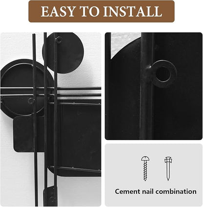 HEBOIX Large Metal Wall Decor Modern Metal Wall Art 3D Wall Sculptures Handmade Wall Hanging Wall Decoration for Living Room/Dinning Room/Bedroom/Entryway/Kitchen/Office