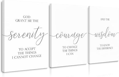 Serenity Prayer Wall Art Decor Bible Verse Wall Art God Grant Me the Serenity Wall Decor Scripture Wall Art Prints Christian Quotes Canvas Picture for Living Room Bedroom 16x24x3 Inch Ready to Hang
