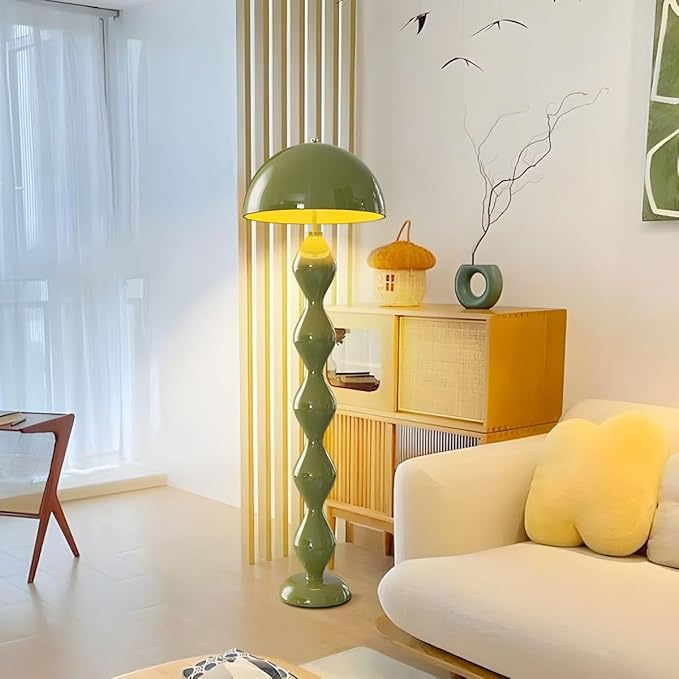 Modern Floor Lamp, Modern Standing Corner Lamp with Iron Lampshade, Tall Lamp Mid Century Standing Lamp with Foot Switch for Bedroom Reading Living Room (Green, Bulb Not Included)