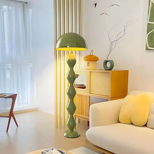 Modern Floor Lamp, Modern Standing Corner Lamp with Iron Lampshade, Tall Lamp Mid Century Standing Lamp with Foot Switch for Bedroom Reading Living Room (Green, Bulb Not Included)