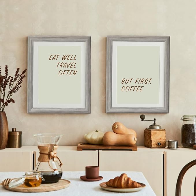 KTKDE Studio Gallery 18x24 Select Poster Frame Set of 3, Grey Wooden frames Display Poster, Posters & Art Prints for Artwork Wall Vertical or Horizontal Display best gift