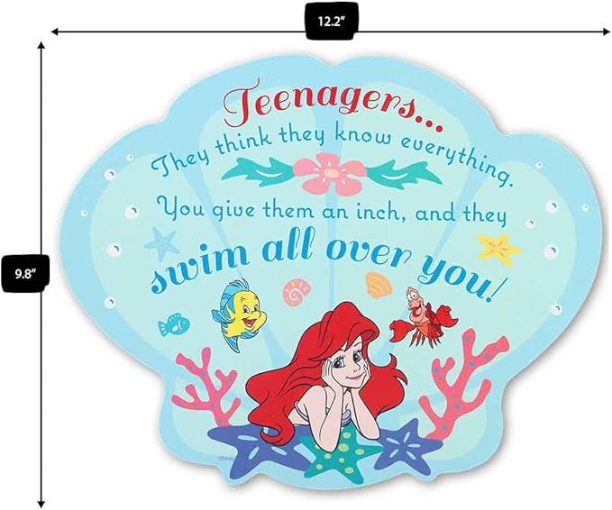Open Road Brands Disney The Little Mermaid Teenagers Wood Wall Decor - Funny Sebastian Quote Wall Art with Undersea Scene