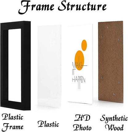 18x24 Picture Frame Set of 4, Black 18 x 24 Frame High Transparent Wall Gallery Poster Canvas Photo Frames for 18 by 24 inches