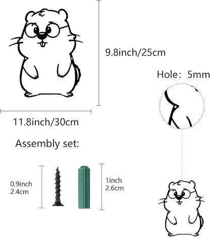 CREATCABIN Black Metal Animal Wall Decor Groundhog Day Sign Black Iron Rustic Animals Groundhogs Art Decoration Signs Cutout for Happy Groundhog Day Party Home Office Living Room 11.8 x 9.8 Inch