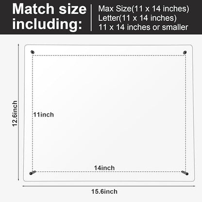 Thyle 8 Pcs Acrylic Photo Frame 11x14'' Clear Floating Picture Frame for Wedding Photos Art Prints Photography Gallery Wall Display Hanging or Tabletop for Living Room Hallway or Entryway (Black)