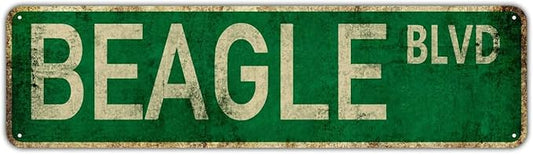 Vintage Signs Beagle Blvd Sign Street Sign Retro Metal Sign for Home Bar Coffee Garden Indoor Ourdoor Decor,Aluminium 4x16 Inch