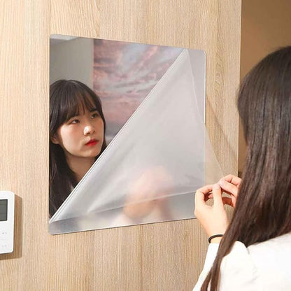 Unbreakable Mirror Tiles, 1PCS 12”x12” Peel And Stick on Mirror for Wall Mirrors Decorative, Toddlers for Kids Bedroom, Plastic Gym Frameless Door Small Adhesive Mirrors for Classroom Decor Stickers