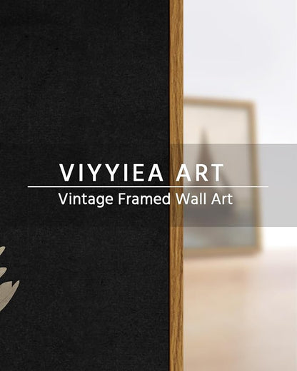 VIYYIEA Framed Canvas Wall Art Home Decor Swan Art Wall Decorations Prints Grace Swan Painting Pictures Rustic Bathroom Wall Decor Farmhouse Home Decor for Living Room Bedroom Office Decor 12x16in