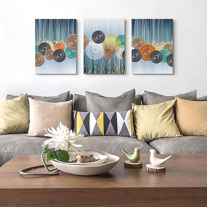 Abstract Canvas Boho Wall Art/Decor For Living Room Bedroom Bathroom Office Fashion Minimalist Wall Paintings/Pictures Artwork Home Decoration 3 Pieces