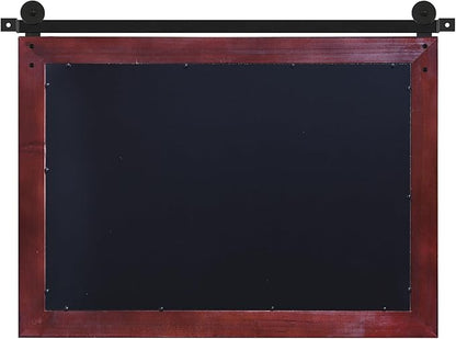 COGOOD Farmhouse Bathroom Mirror - 41" x 30" Rustic Barn Door Mirror for Living Room, Entryway, Bedroom, Vanity Wall Decor (Espresso)