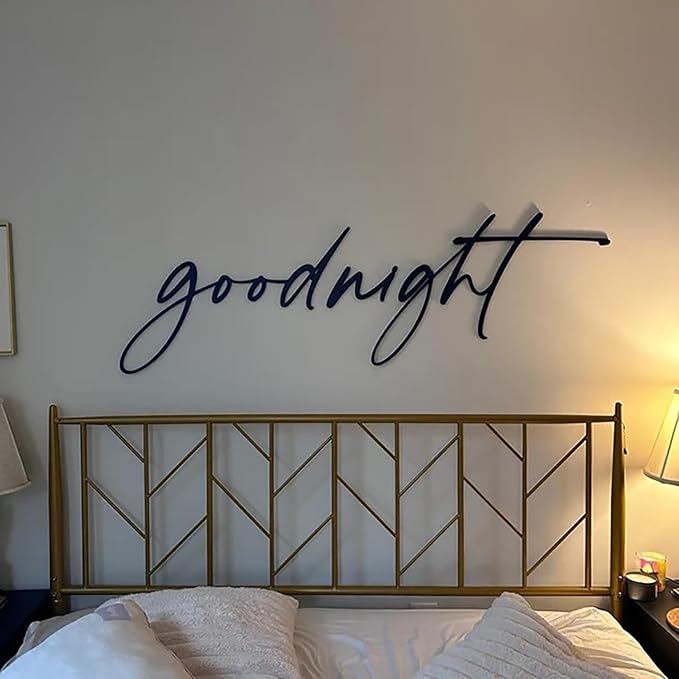 Snlioek Goodnight Sign Wall Decor,Black Wooden Minimalist Decoration,Living Room Wall Decor for Living Room Office Bedroom Hotel Home Wall Decoration
