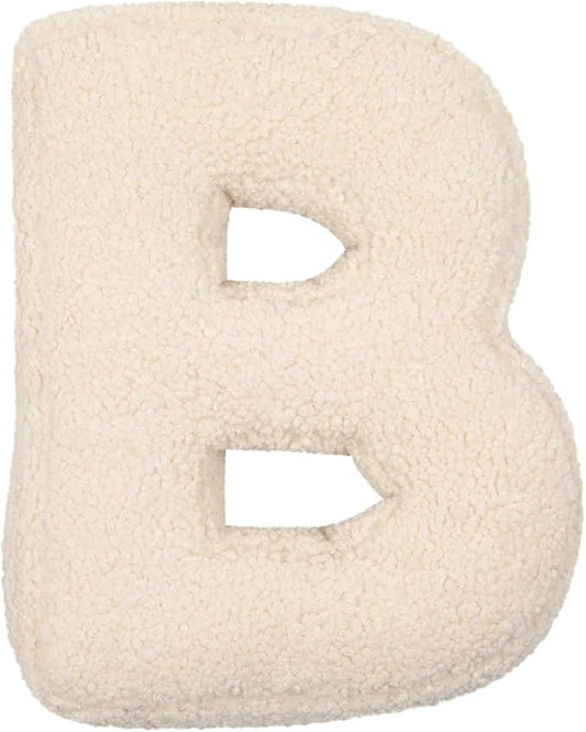 Letter Pillow English Letter Plush Pillow Cozy Lambswool Initial Throw Pillow Alphabets Letter Decorative Cushion Comforting Huggable Stuffed Cushion for Bedroom Sofa（15.7 * 13.8 * 3.9 in）