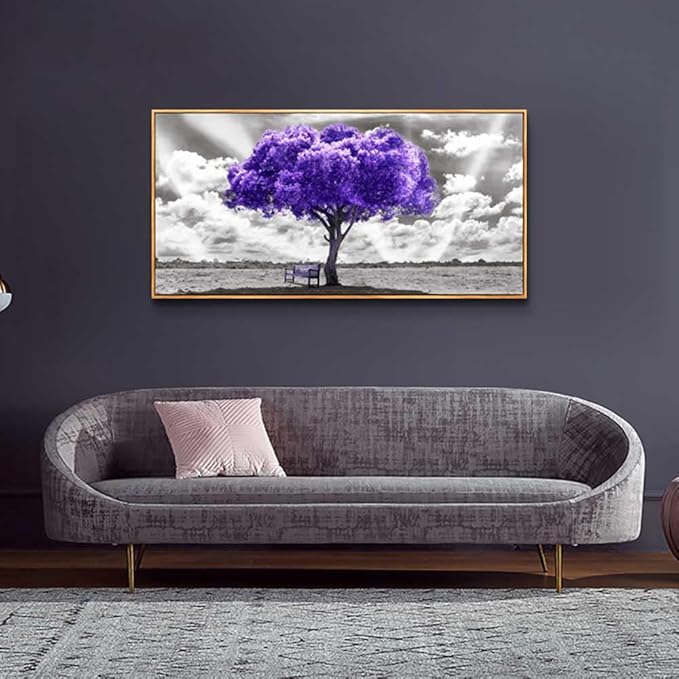 hyidecorart Large Size Wall Decor For Living Room Wood Framed Canvas Wall Art For Bedroom Decoration Office Pictures Artwork Abstract Black and White Wall Painting Ready to Hang 24" x 48"