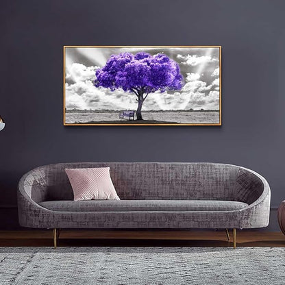 hyidecorart Large Size Wall Decor For Living Room Wood Framed Canvas Wall Art For Bedroom Decoration Office Pictures Artwork Abstract Black and White Wall Painting Ready to Hang 24" x 48"