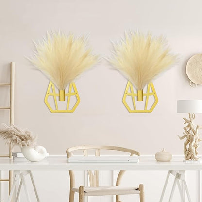 OYEFLY Boho Metal Wall Decor,Hanging Artificial Pampas Display (style 1)