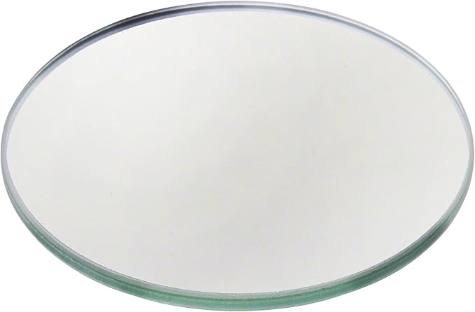 Plymor 3.5" Round, 3mm Thick Non-Beveled Glass Mirror Circle, Pack of 2