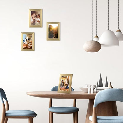 Giftgarden 4x6 Picture Frame Gold Set of 12, Multi Modern 4 x 6 Frames Bulk for Wall or Tabletop Display