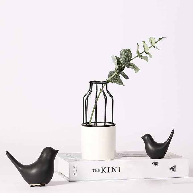 FANTESTICRYAN Small Animal Statues Home Decor Modern Style Black Decorative Ornaments for Living Room, Bedroom, Office Desktop, Cabinets…