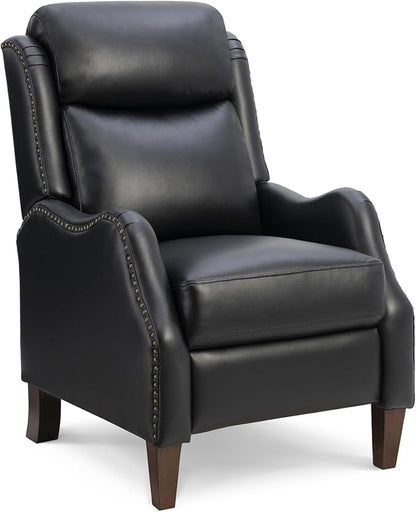 KISLOT Leather Pushback Recliner Faux Armchair with Rivet Decoration Single Sofa Accent Chair for Living Room Bedroom