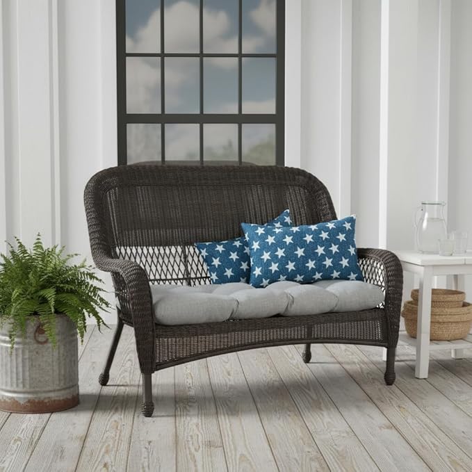 Set of 2 Outdoor Throw Pillows 19 x 12 Inch – Reversible Rectangle Patio Accent Pillows – Weather-Resistant Polyester Fabric – Eco-Friendly Recycled Polyfiber Fill – Stars