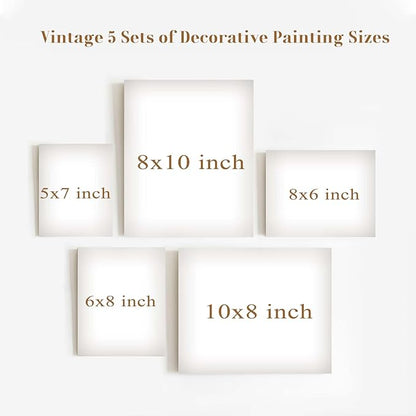 Vintage Rustic Wall Decor: Aesthetic Farmhouse Botanical Painting, Eclectic French Country Wall Collage Kit for Living Room, Dorm Gallery Home Decor, Unframed