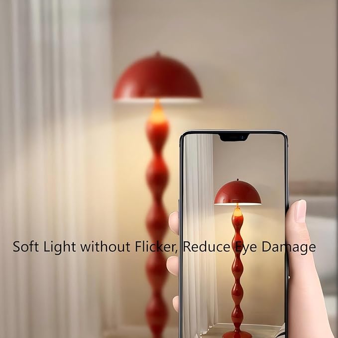 Modern Floor Lamp, Green, Metal, 59.1 Inch High, 3 Light Colors, Foot Switch Control