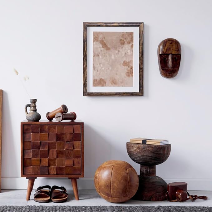 20x30 Picture Frame set of 3, Woode Frame brown, Vertical & Horizontal Wall Hanging Large Studio Gallery Poster Frame for Photos, Posters & Art Prints best gift
